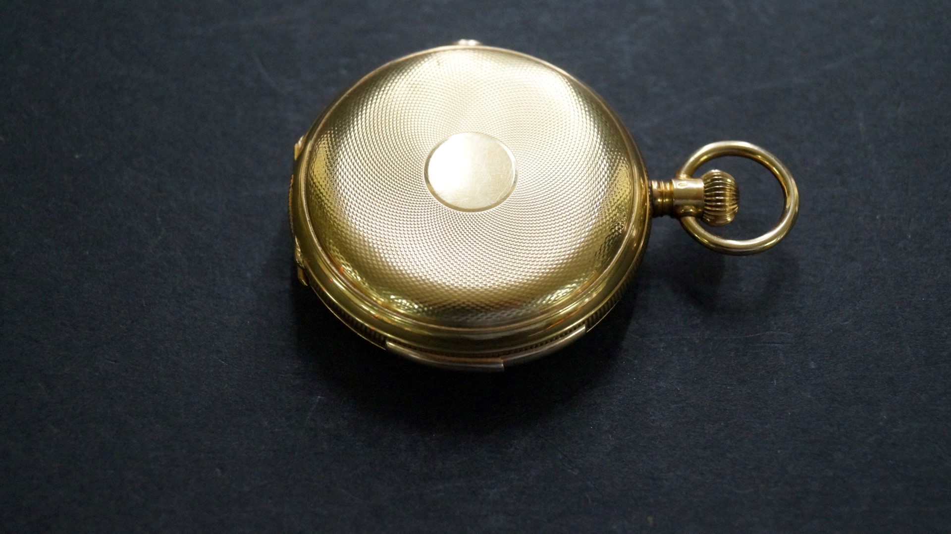 An 18k gold hunter cased quarter repeating chronograph pocket watch, circa 1900, the 3. - Image 6 of 6