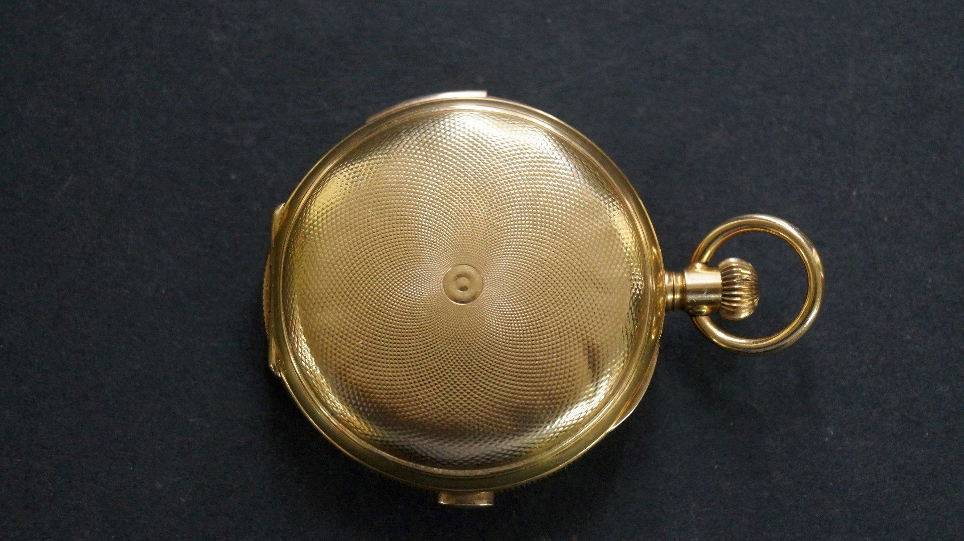 An 18k gold hunter cased quarter repeating chronograph pocket watch, circa 1900, the 3. - Image 3 of 6