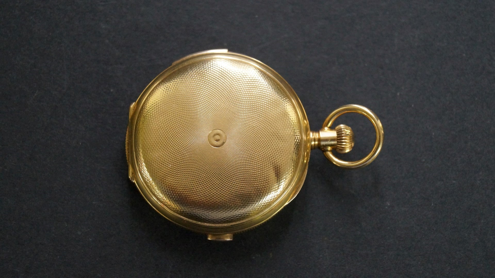 An 18k gold hunter cased quarter repeating chronograph pocket watch, circa 1900, the 3. - Image 2 of 6