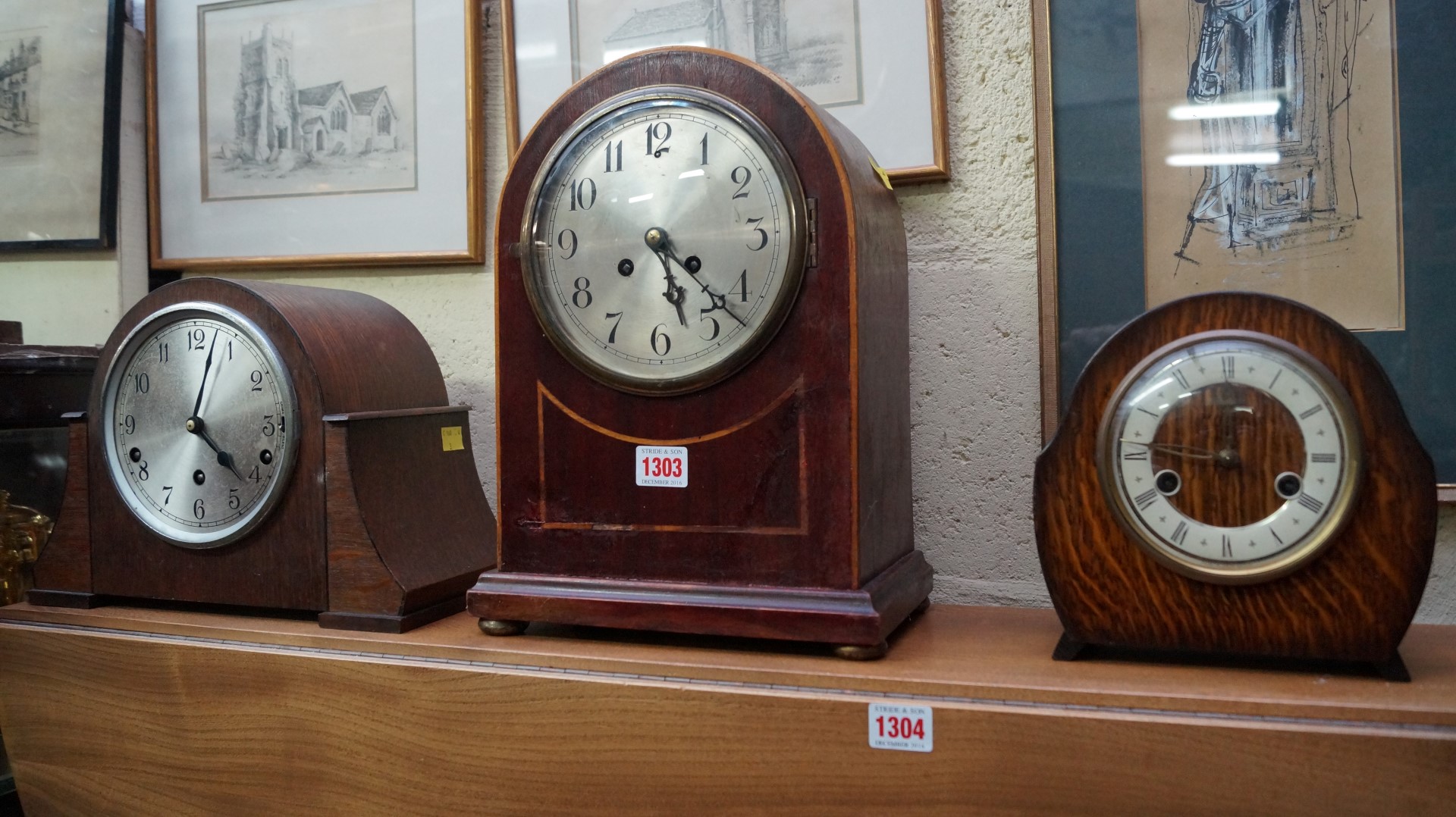 Three various mantel clocks. - Image 2 of 2