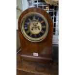 A late 19th/early 20th century dome top mantel clock, striking on a gong, 34.5cm high.