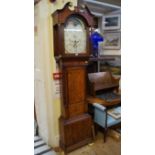 A 19th century Welsh oak, mahogany banded and line inlaid 8 day longcase clock,