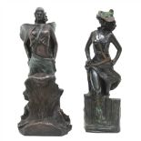 JOAN ABRAS (LA BISBAL, GIRONA, 1949) "Capitania y Corsaria, las mujeres piratas", Dos esculturas