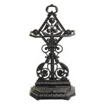 A Carron Foundry cast iron stick stand Scottish, circa 1880 with lift out tray bearing