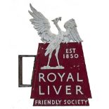 Royal Liver cast Iron Sign 95cm.; 37½ins high by 64cm.; 25ins wide by 10cm.; 4ins deep