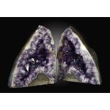 Mineral: A pair of Amethyst catherdrals Brazil53cm.; 21ins high