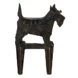 A cast iron Terrier bootscraper early 20th century 64cm.; 25ins high by 43cm.; 17ins wide by 4cm.;