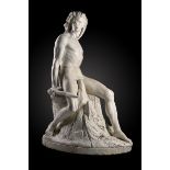 Garden Statuary: Constantino Corti (1824-1873): An impressive marble figure entitled Il Vincitore