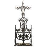 A Coalbrookdale foundry cast iron hall stand circa 1870 with diamond registration stamp and design