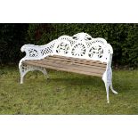 Garden Seat: A rare Dalkeith Foundry Louis XV style cast iron seat circa 1870193cm.; 76ins wide