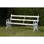 Garden Seat: A Coalbrookdale cast iron seat 2nd half 19th century 198cm.; 78ins wide This seat