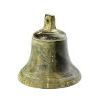 A late Georgian bell early 19th century 30cm.; 12ins high Reputedly from a school in Shrewsbury