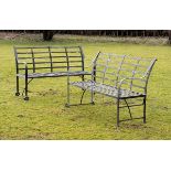 Garden Seat: A similar wrought iron games seat