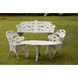 Garden Seat: A suite of Coalbrookdale style Fern and Blackberry pattern aluminium furniture 2nd half