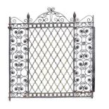 A pair of wrought iron gates 2nd half 19th century each gate 188cm.; 74ins high by 343cm.; 135ins