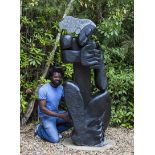 Garden Sculpture: Tinei Mashaya UniteSpringstoneUniqueSigned190cm.; 74¾ins high by 80cm.; 31½ins