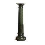 A carved serpentine marble column pedestal 2nd half 19th century 112cm.; 44ins high