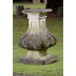  A Louis XV style carved limestone pedestal modern 115cm.; 45ins high