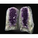 Mineral: A pair of Amethyst catherdrals Brazil51cm.; 20ins high