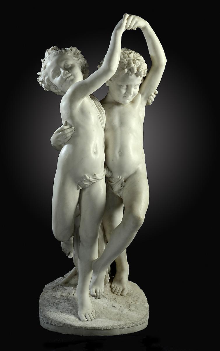 Garden Statuary: Giovanni Bastianini (1830-1868): La Danza (The Dance) Italianwhite marblesigned