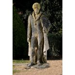 Garden Statuary: A Portland stone figure of George Canning 19th century218cm.; 86ins high on stone