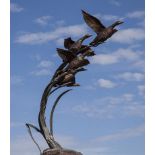 Garden Sculpture: John Cox Flight of Ducks FountainBronze127cm.; 50ins high by 100cm.; 39½ins wide