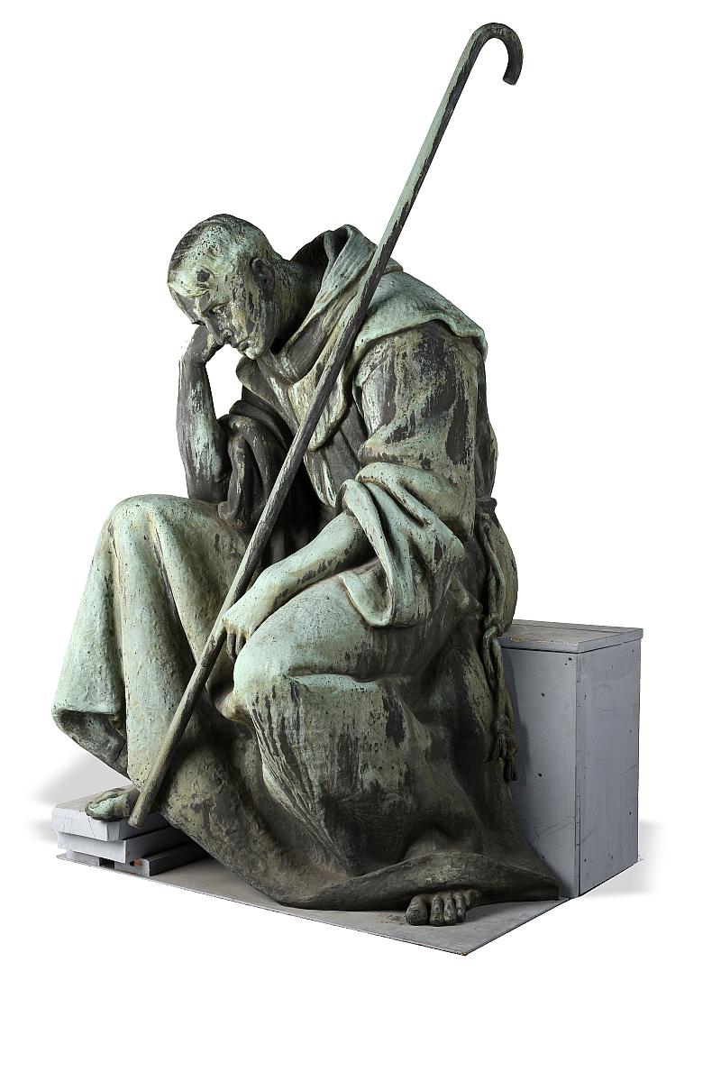 Garden Statuary: A monumental bronze figure of St Francis probably Italian, late 19th centuryon