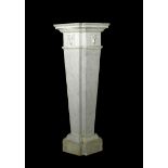 A Georgian style carved white marble pedestal modern 144cm.; 57ins high