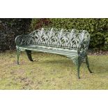 Garden Seat: A rare large Coalbrookdale Lily of the Valley pattern seat circa 1870fully stamped C.