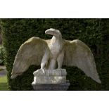 Garden Statues: A pair of carved stone gatepier Eagles19th century70cm.; 27½ins high by 133cm.;