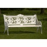 Garden Seats: A Coalbrookdale Horse Chestnut pattern cast iron seatlast quarter 19th