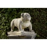 Garden Statues: A rare Portland stone bulldogcirca 190045cm.; 17½ins high by 56cm.; 22ins longThe