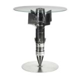 Toys for Boys: A glass topped circular occasional tablethe support made from a AT-3 |Sagger| missile