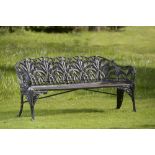 Garden Seats: A Coalbrookdale Lily of the Valley pattern cast iron seatlast quarter 19th centurywith