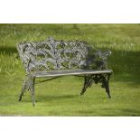 Garden Seats: A Coalbrookdale Fern and Blackberry pattern cast iron seatlast quarter 19th centurythe