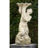 Garden Statues: A rare Blashfield stoneware fountain figure of a triton circa 1870stamped Blashfield