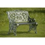 Garden Seats: A small Coalbrookdale Nasturtium pattern cast iron seatlast quarter 19th