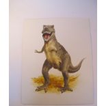 Natural History Pictures: Six watercolours of dinosaurs including T-Rex and Prehistoric