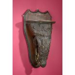 Taxidermy: An exceptional crocodile head on wall sconce early 20th century 85cm.; 33½ins high