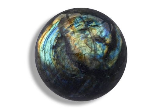 Minerals: A Labradorite sphere, Madagascar 16cm.; 6¼ins diameter