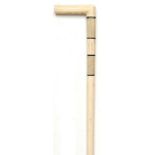 Walking canes: A whale bone and marine ivory stick 19th century 89cm.; 35ins long