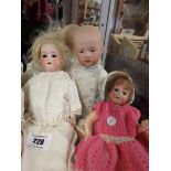3 Bisque dolls (Heubach 275-19/0  Heubach 250 17/0)