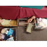 2 Dolls cribs and clothes