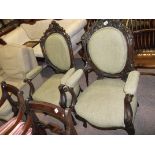 2 Victorian armchairs