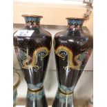 Pair Cloisonne vases