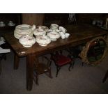 Antique wooden refrectory table