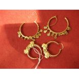2 x sets of gold  earrings