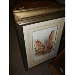 2 pairs of framed scenes of York ( watercolours)