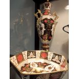 Crown Derby style bowl 20cm and Vase 40cm