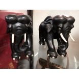 2 ebony Elephants